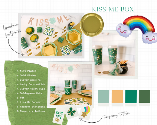 KISS ME Breakfast Box | St Patrick's Day Party Box | Shamrock Themed Party