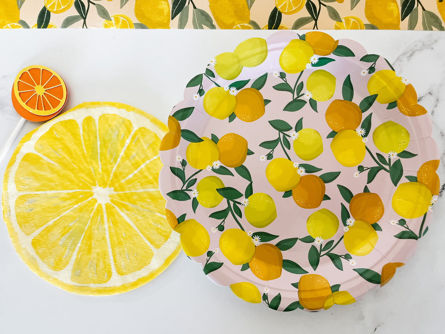Main Squeeze Cake Plates & Napkins