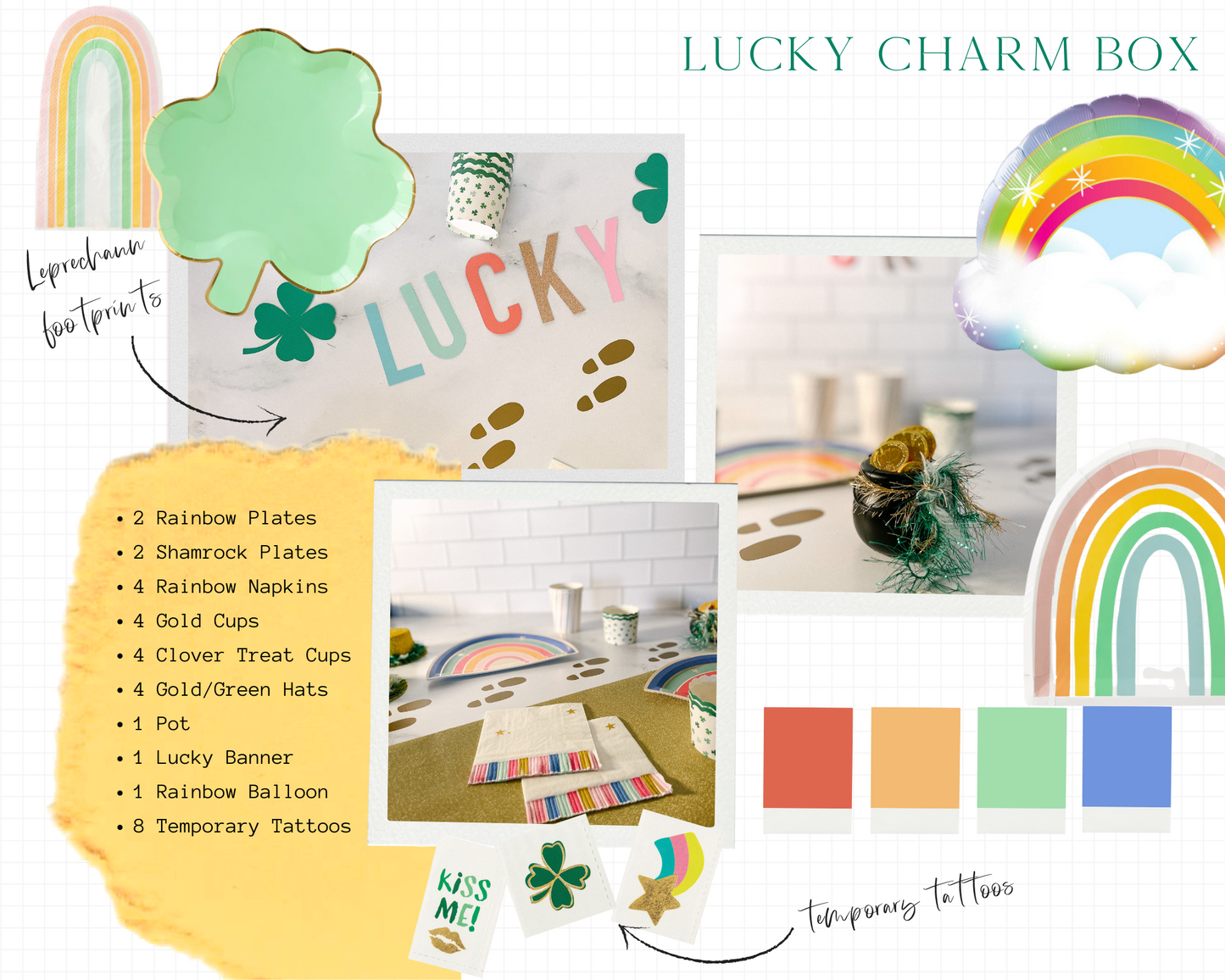 Lucky Charm Breakfast Box | St Patrick's Day Party Box | Shamrock Themed Party